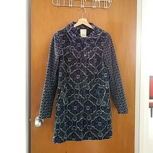 Anthropologie Velvet Statement Winter Coat Sz 0